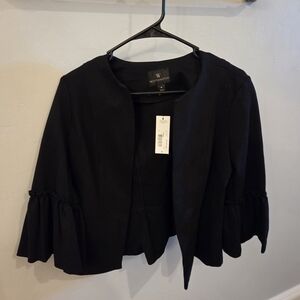 Worthington Black Ruffle Sleeve Jacket